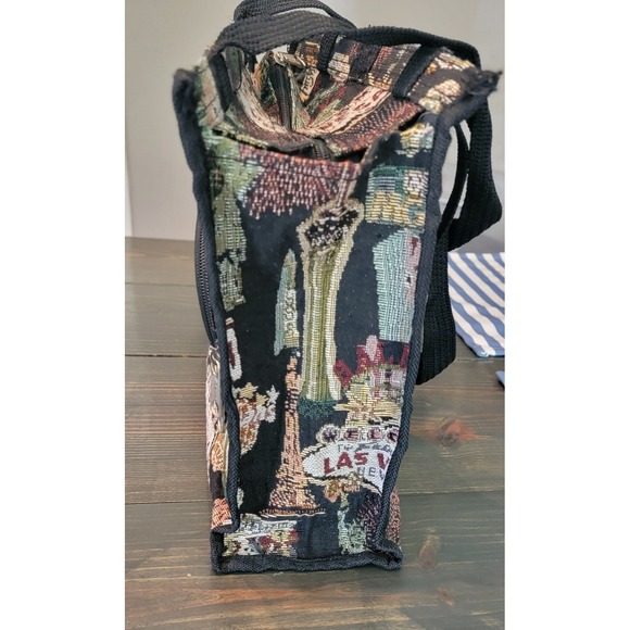 Vintage (c. 2000s) Bovano USA Co. Las Vegas‎ Canvas Tapestry Travel Tote Bag - Picture 2 of 6